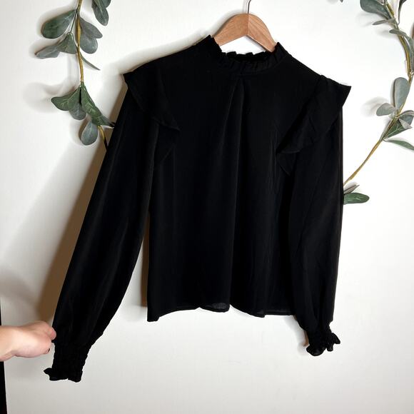 Pieces Black Flowy Blouse LAST CALL - Picture 1 of 5